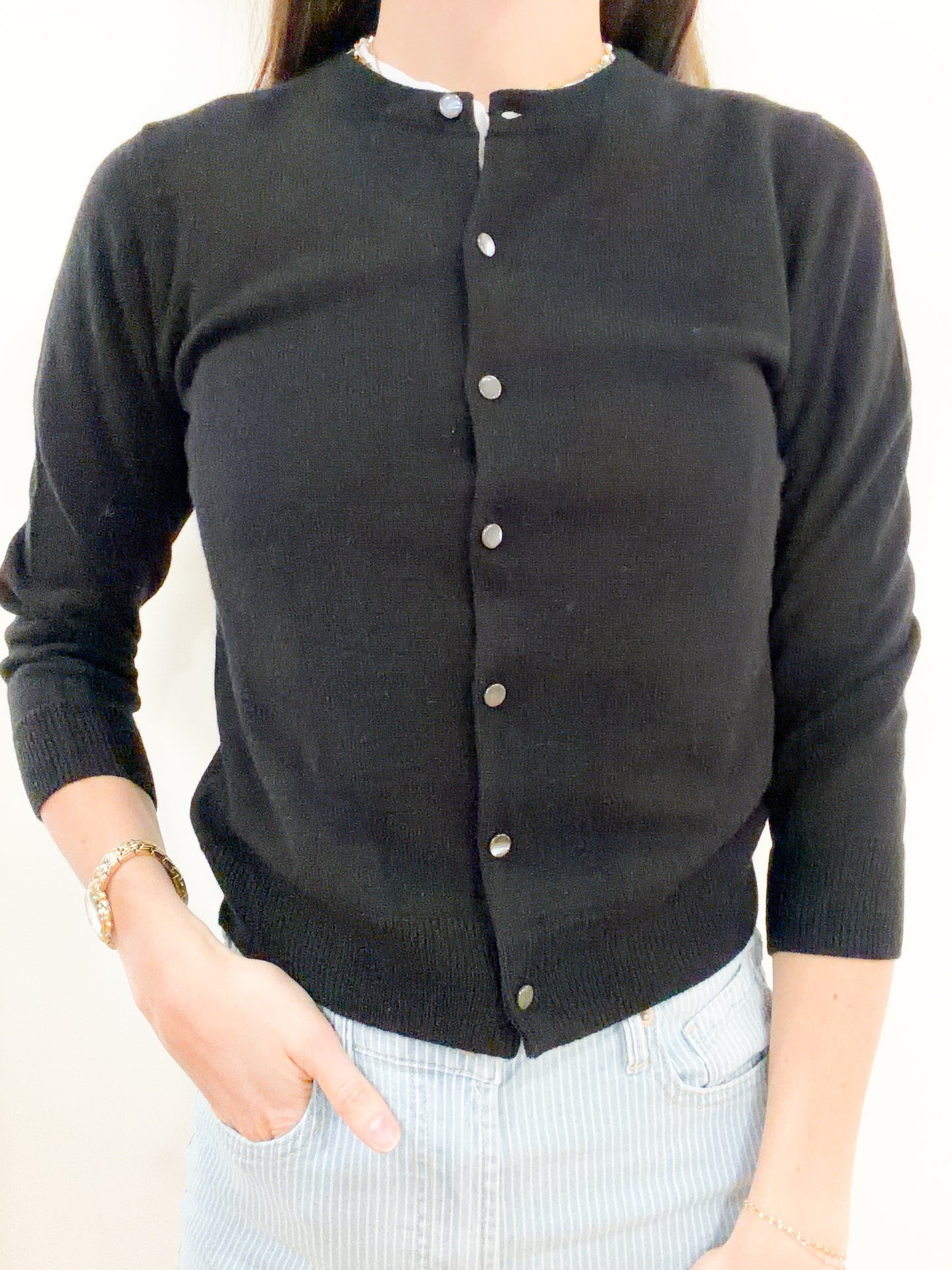Black Cashmere Baby Cardigan