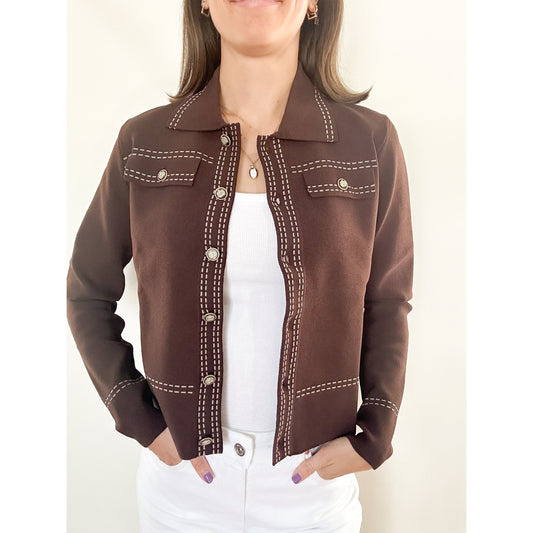 Espresso Saddle Stitch "Denim Jacket"