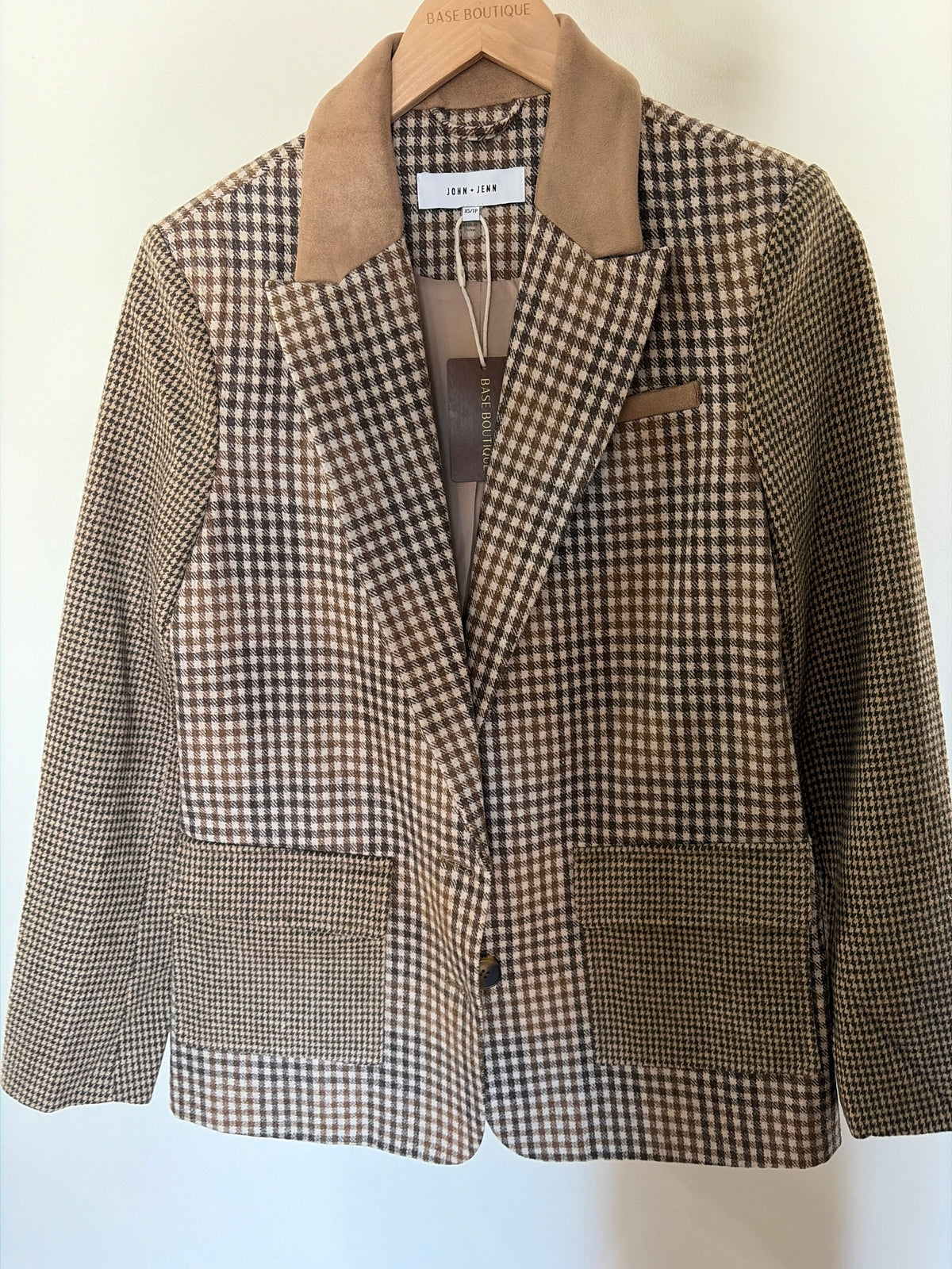 Plaid Patchwork Blazer