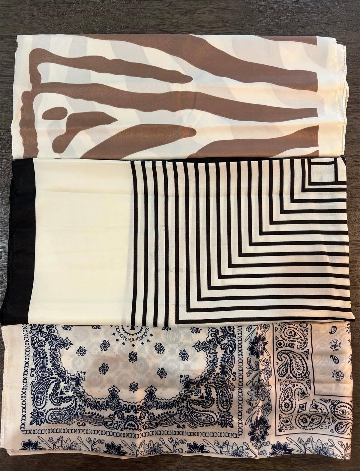 Black/Cream Stripe Scarf