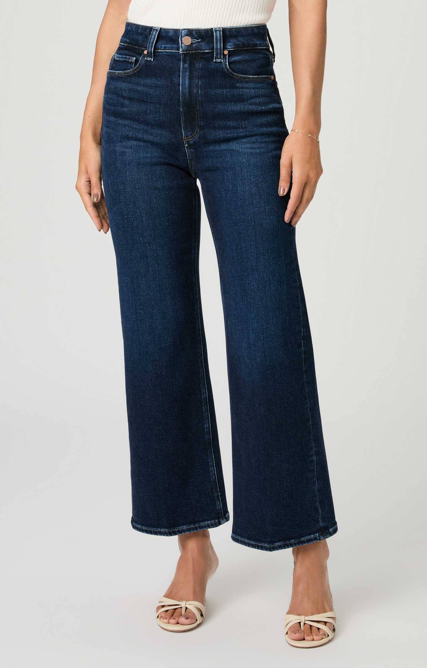 Anessa Wide Leg Ankle Jeans - Basilica