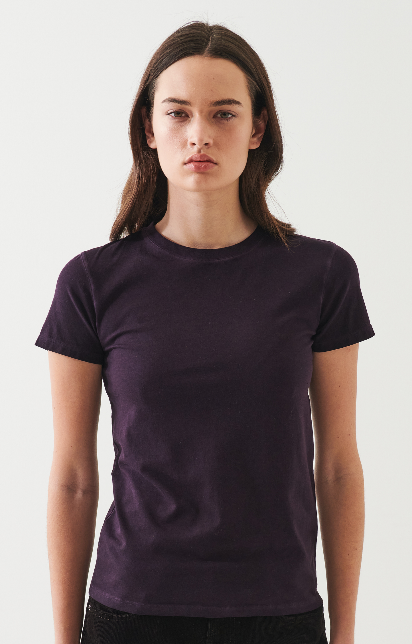 Aubergine Fitted Crew T-Shirt