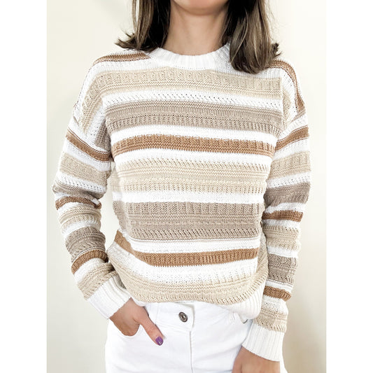 Neutral Stitch Stripe Sweater