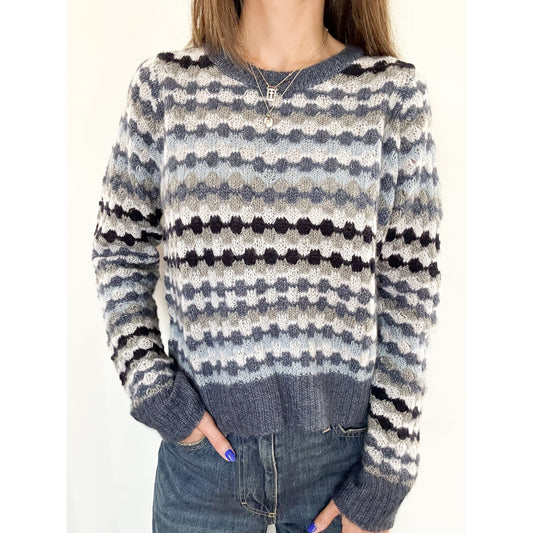 Blue-Multi Cashmere/Silk Sweater