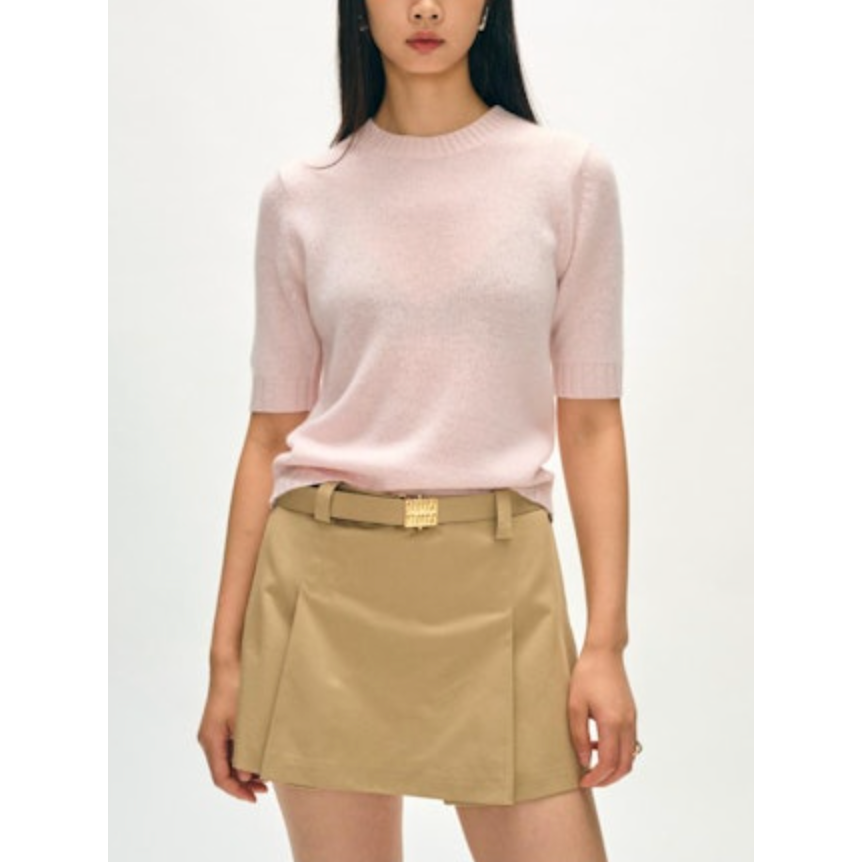 Baby Pink Cashmere Half Sleeve Top