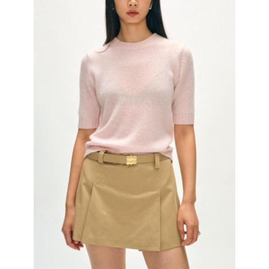 Baby Pink Cashmere Half Sleeve Top