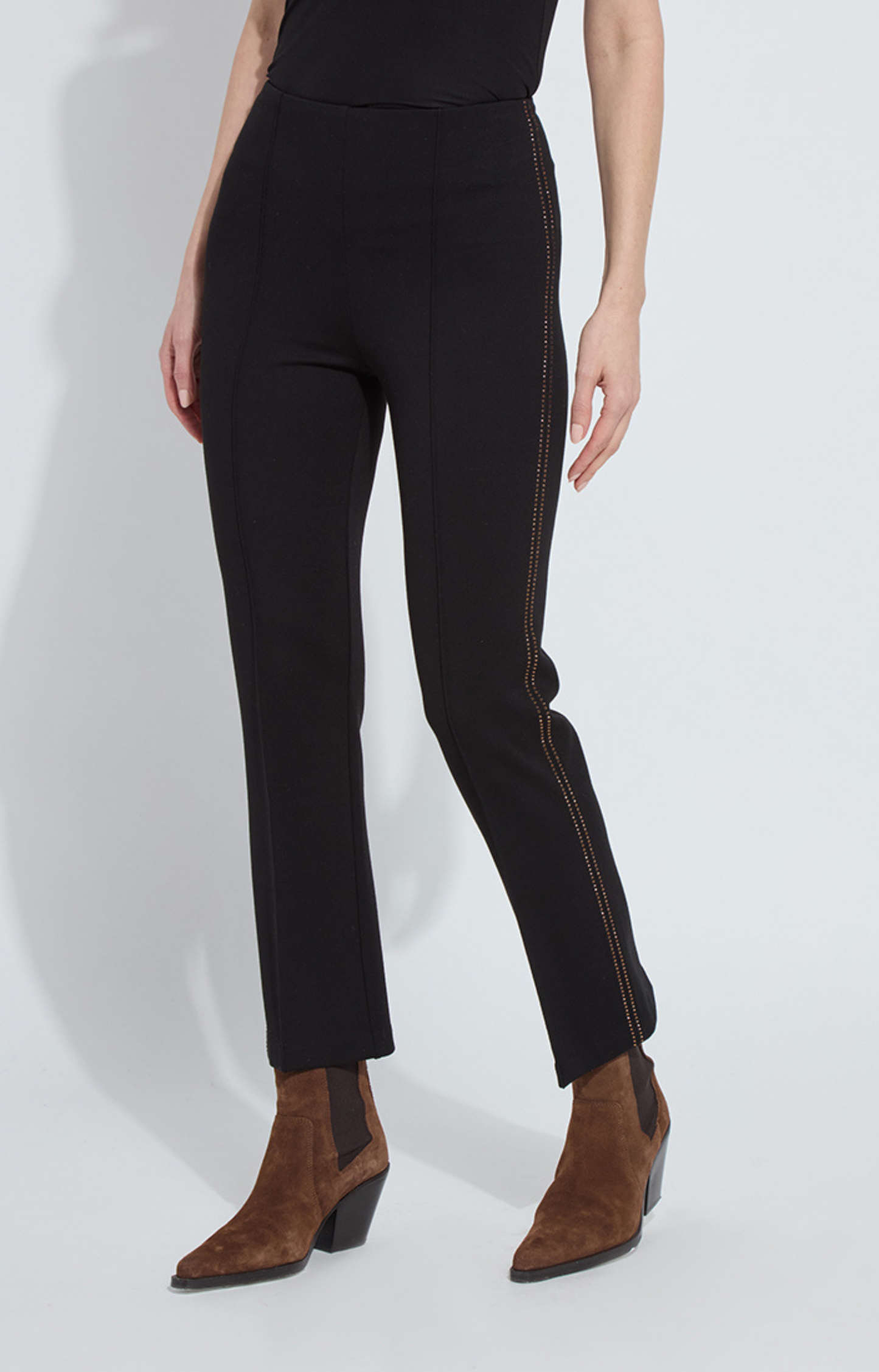 Black Crystal Embellished Pants