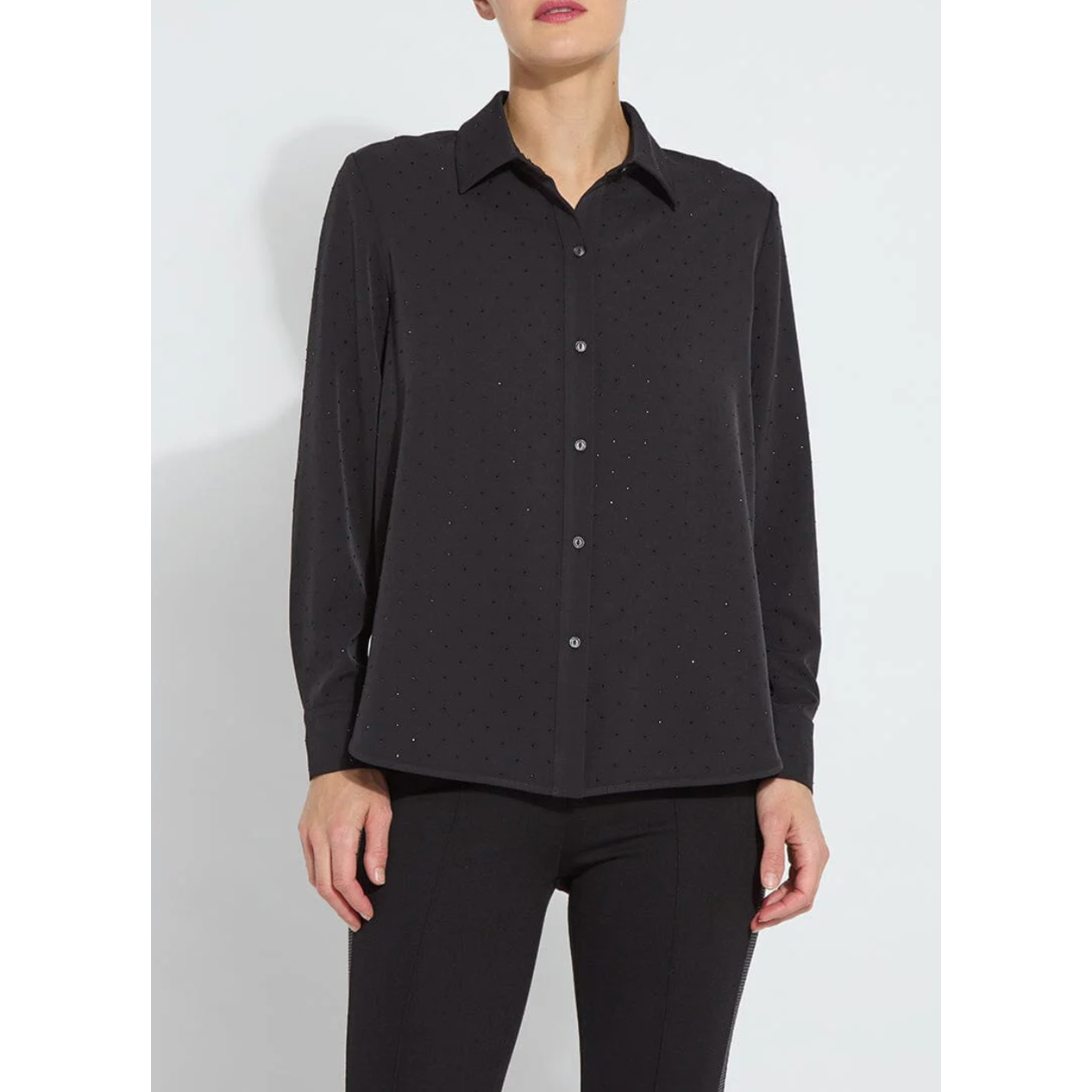 Black Crystal Embellished Shirt