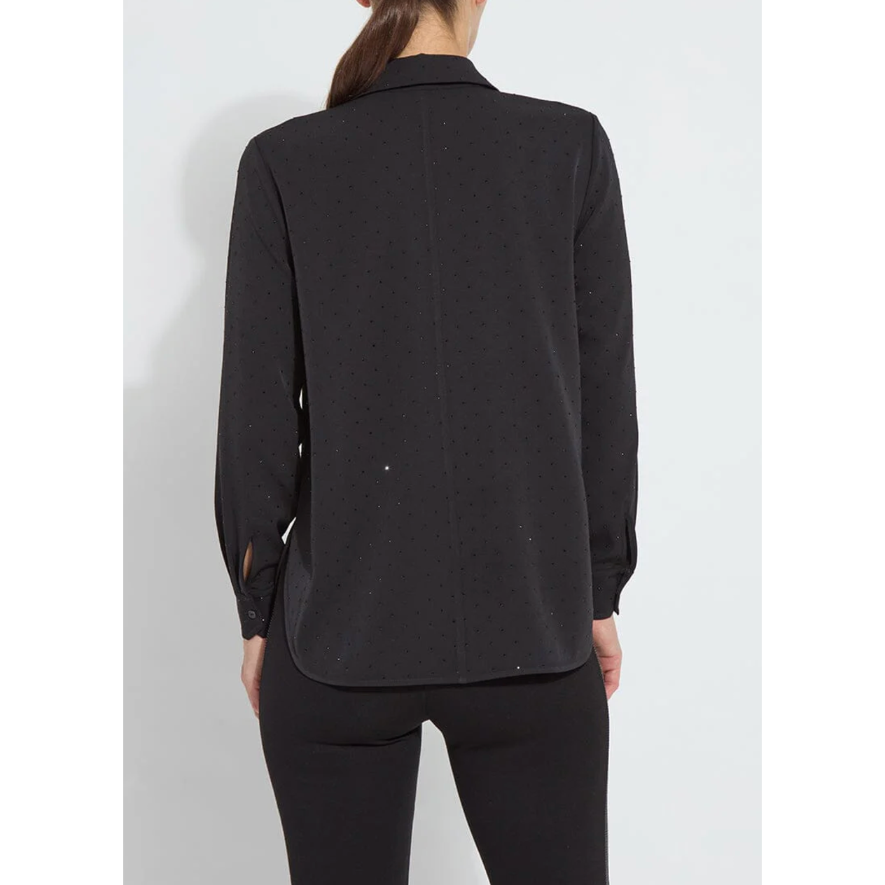 Black Crystal Embellished Shirt