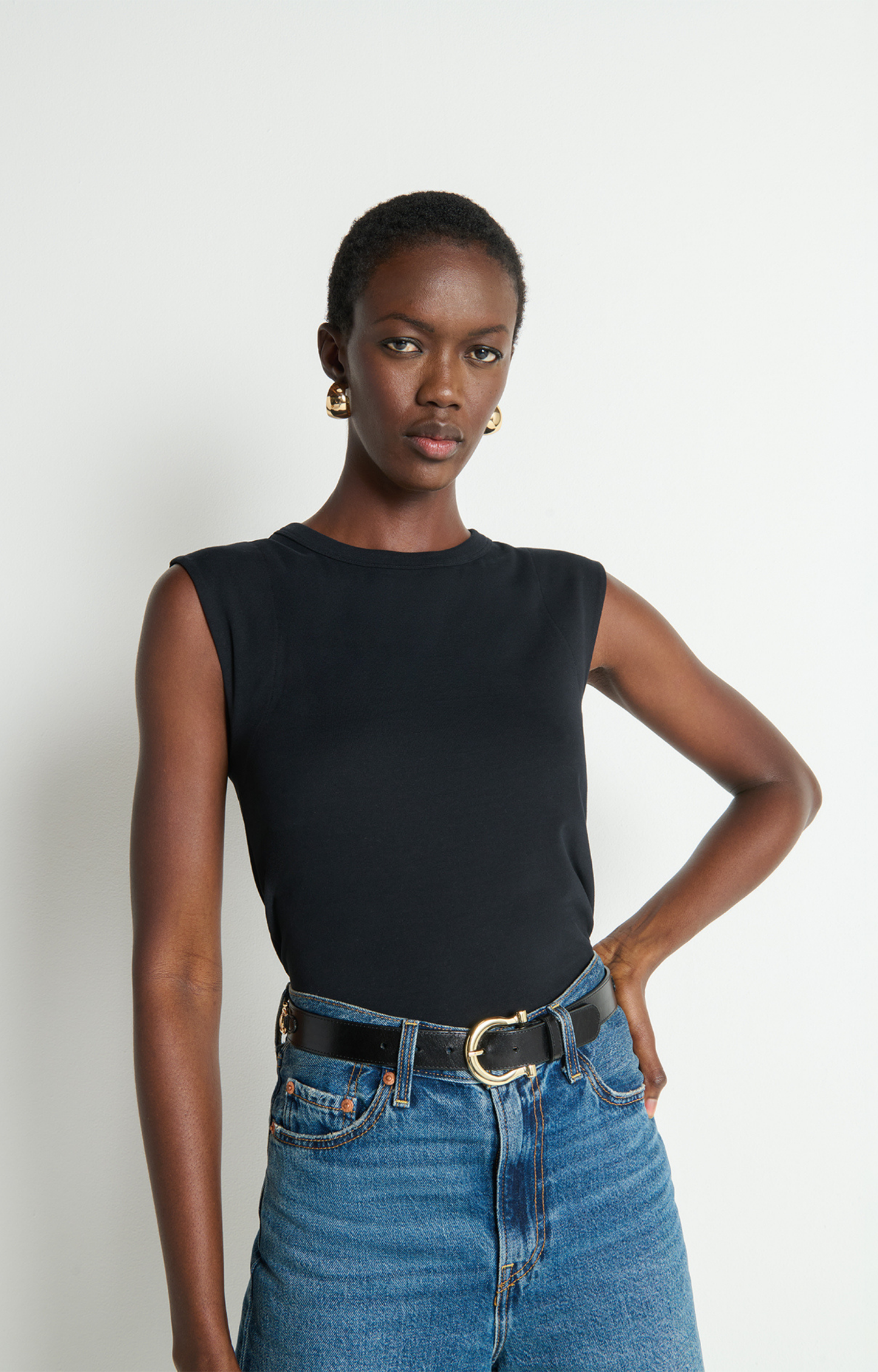 Black Cutout Back Top