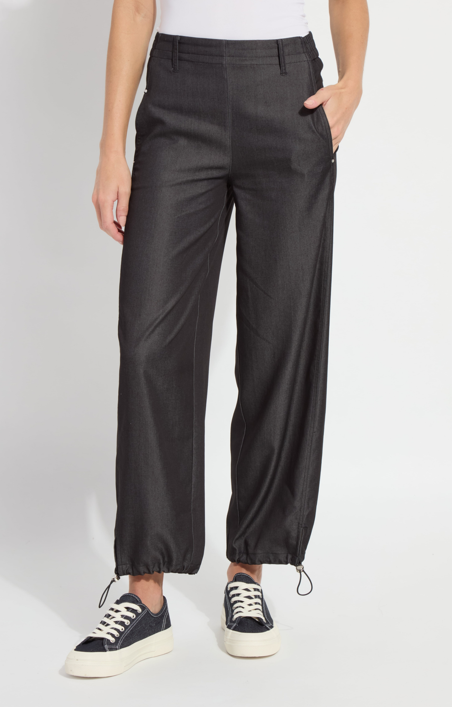 Black Drawstring Ankle Joggers