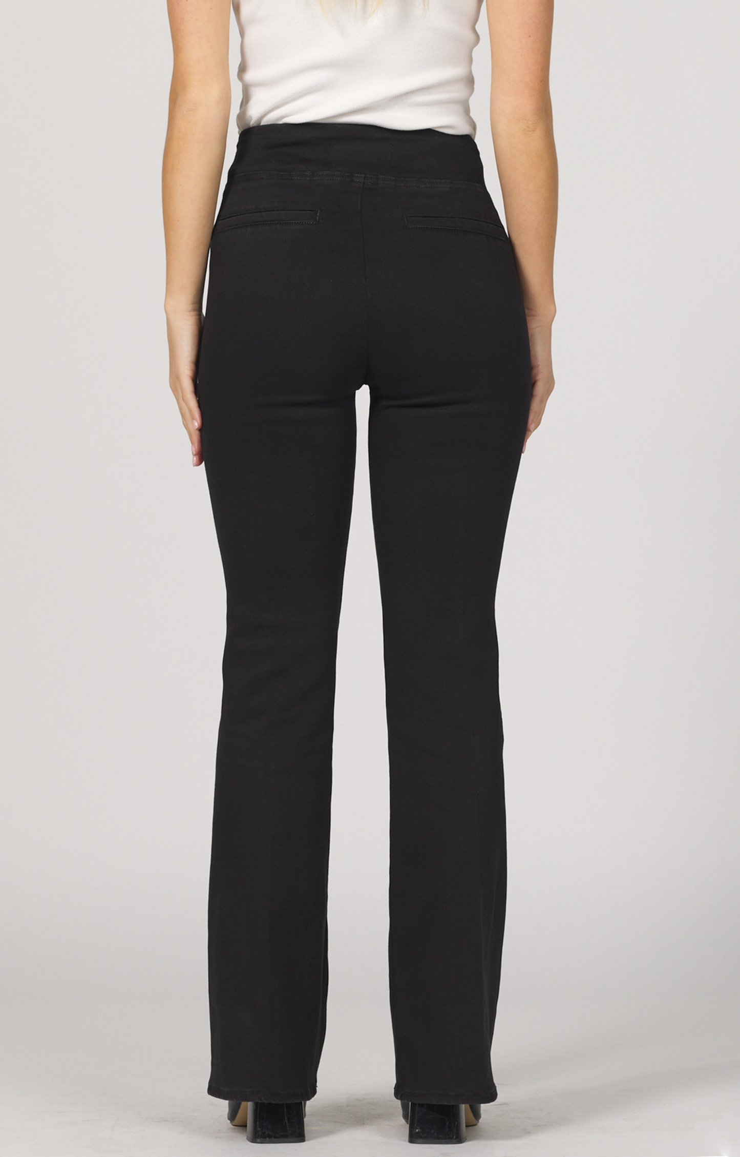 Black Flare Pull-on Jeans