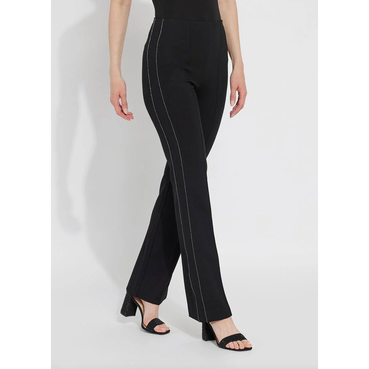 Black Gold Bead Embellished Pants