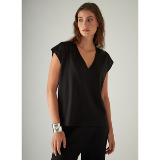 Black V-Neck Dolman T-Shirt