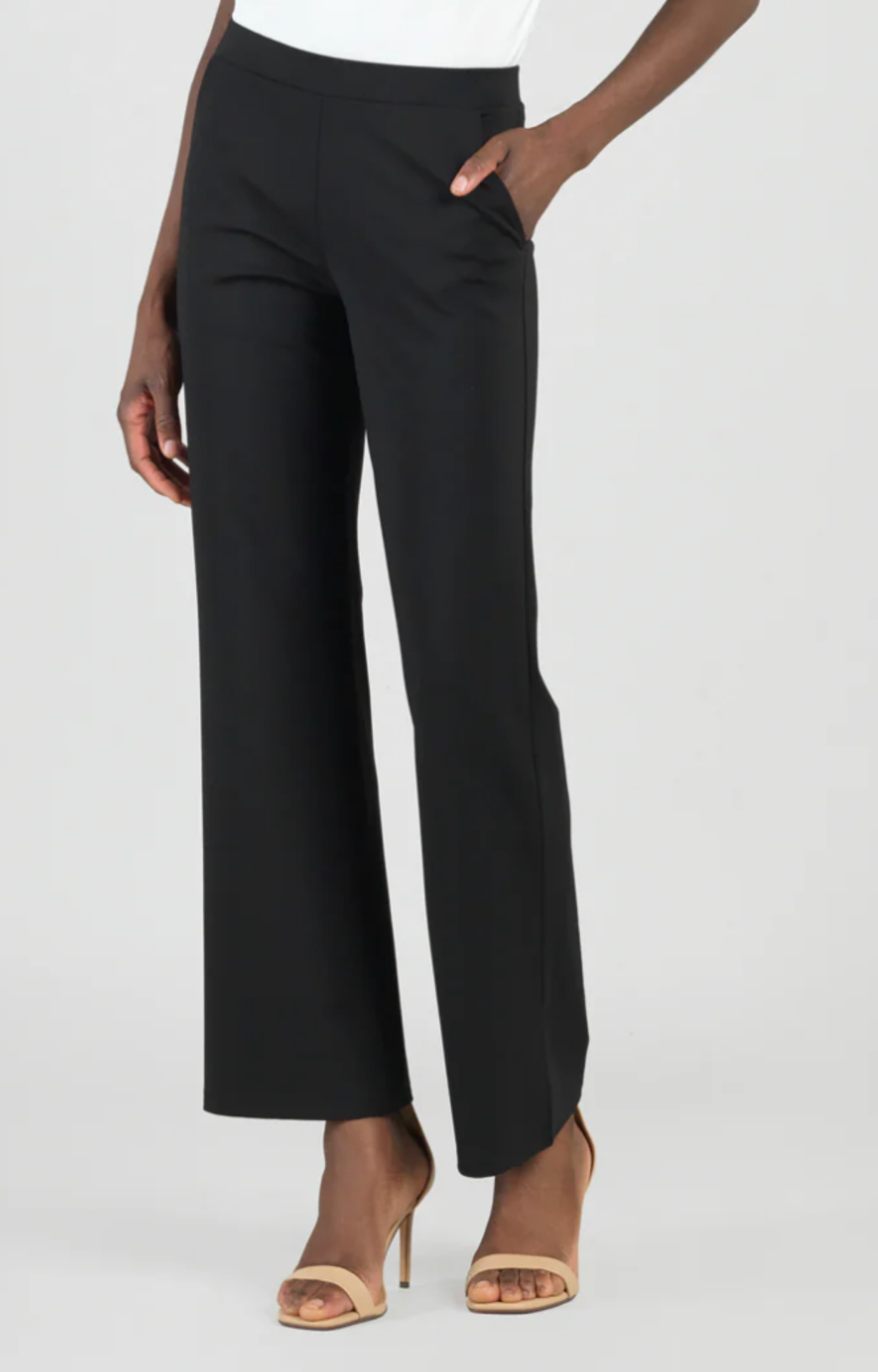 Black Rayon Pull-On Pant