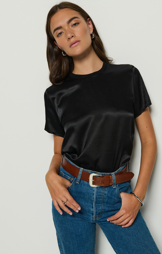 Black Satin T-Shirt