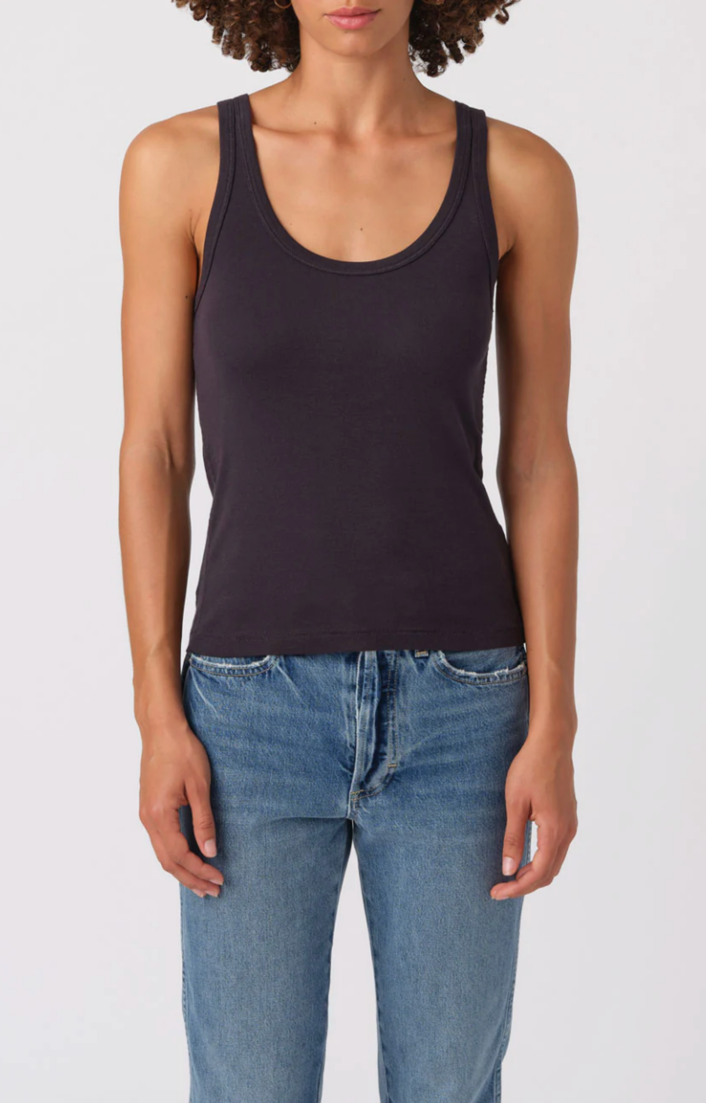 Black Scoop Neck Tank