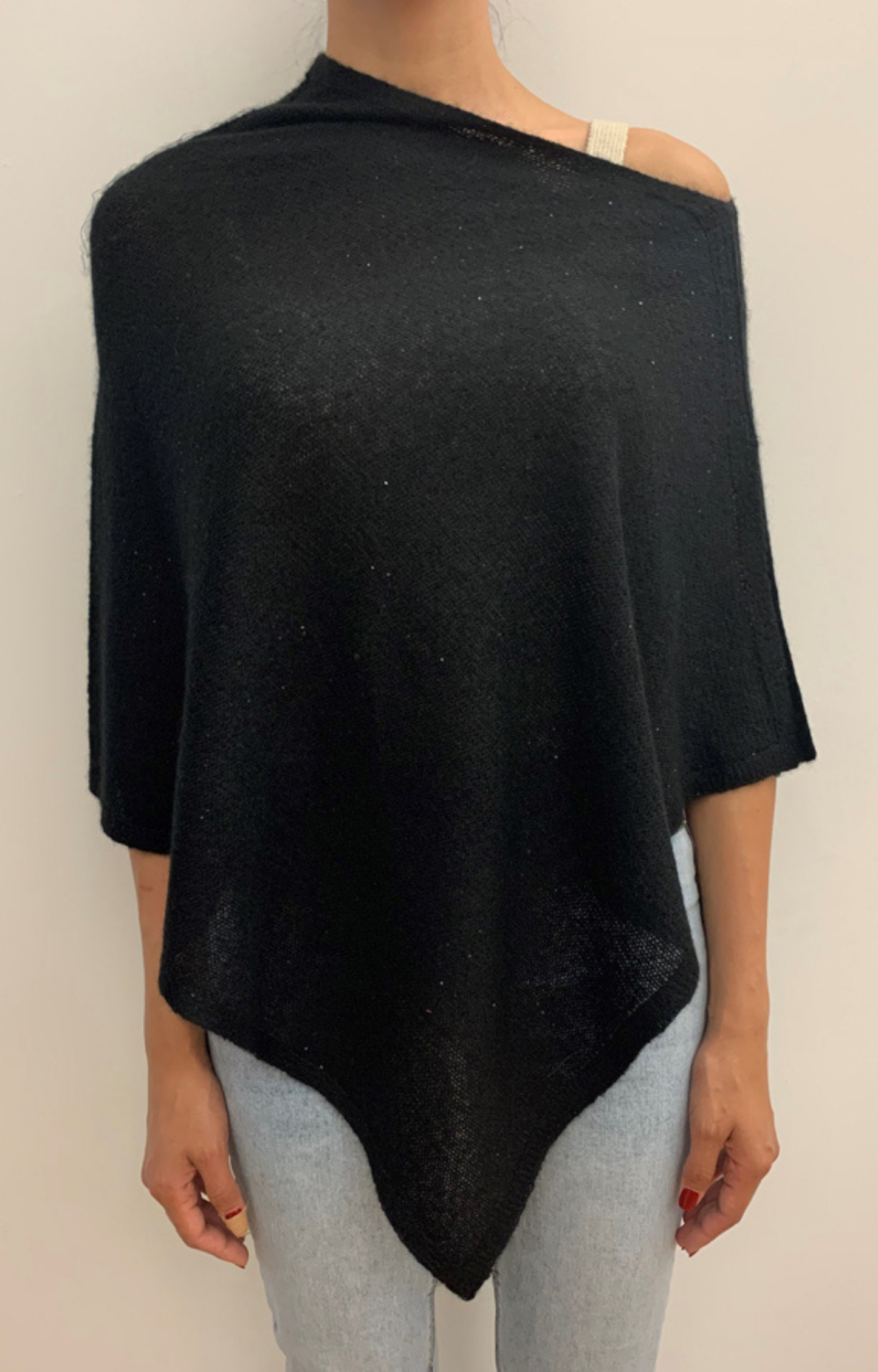 Black Sequin Capelet