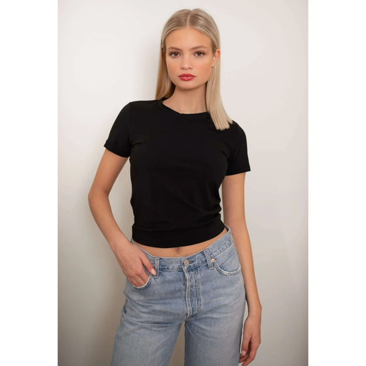 Black Stretchy Short Sleeve T-Shirt