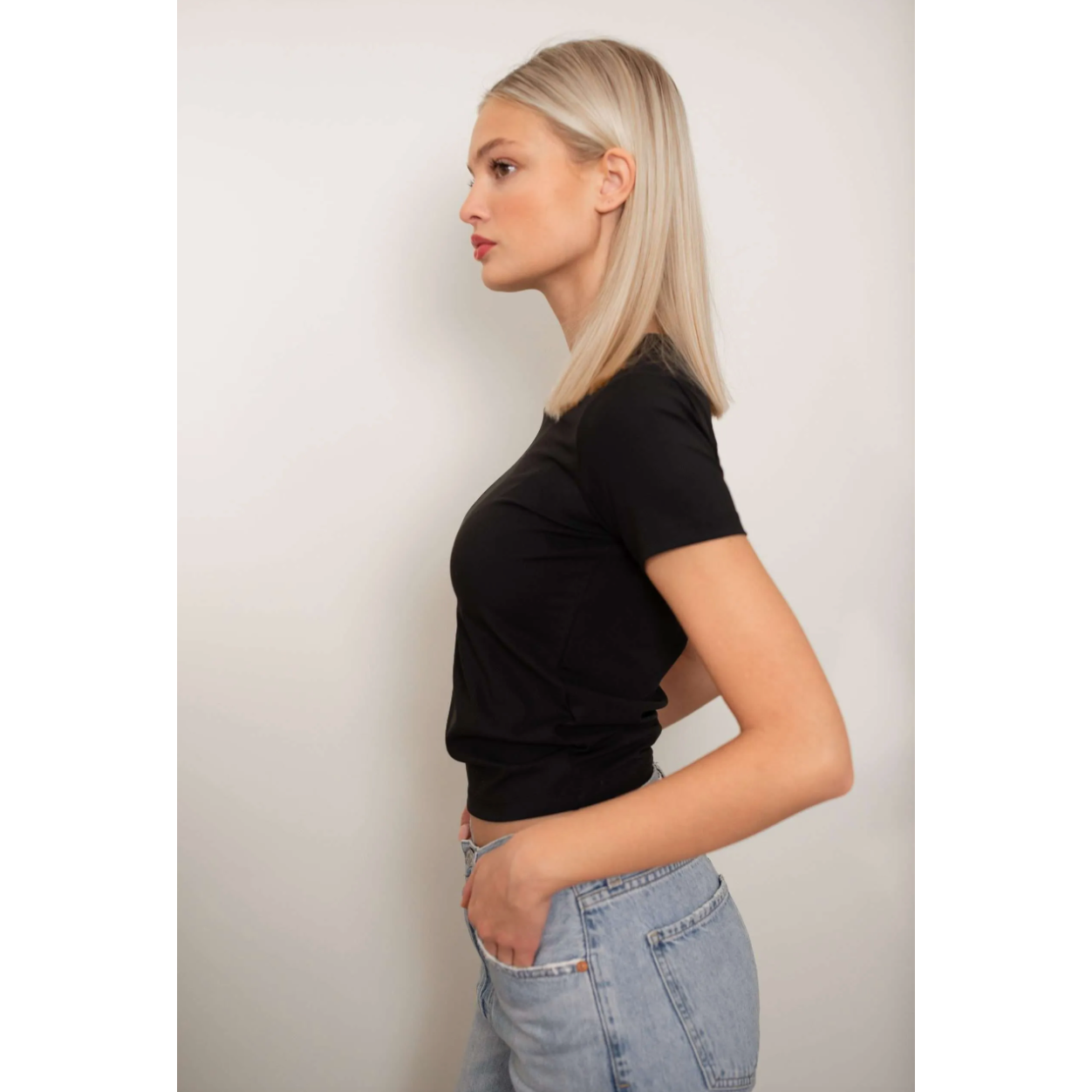 Black Stretchy Short Sleeve T-Shirt