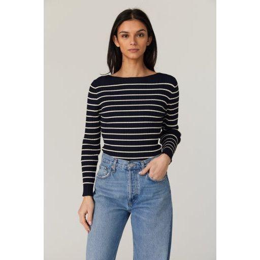 Black Striped Crinkle Top