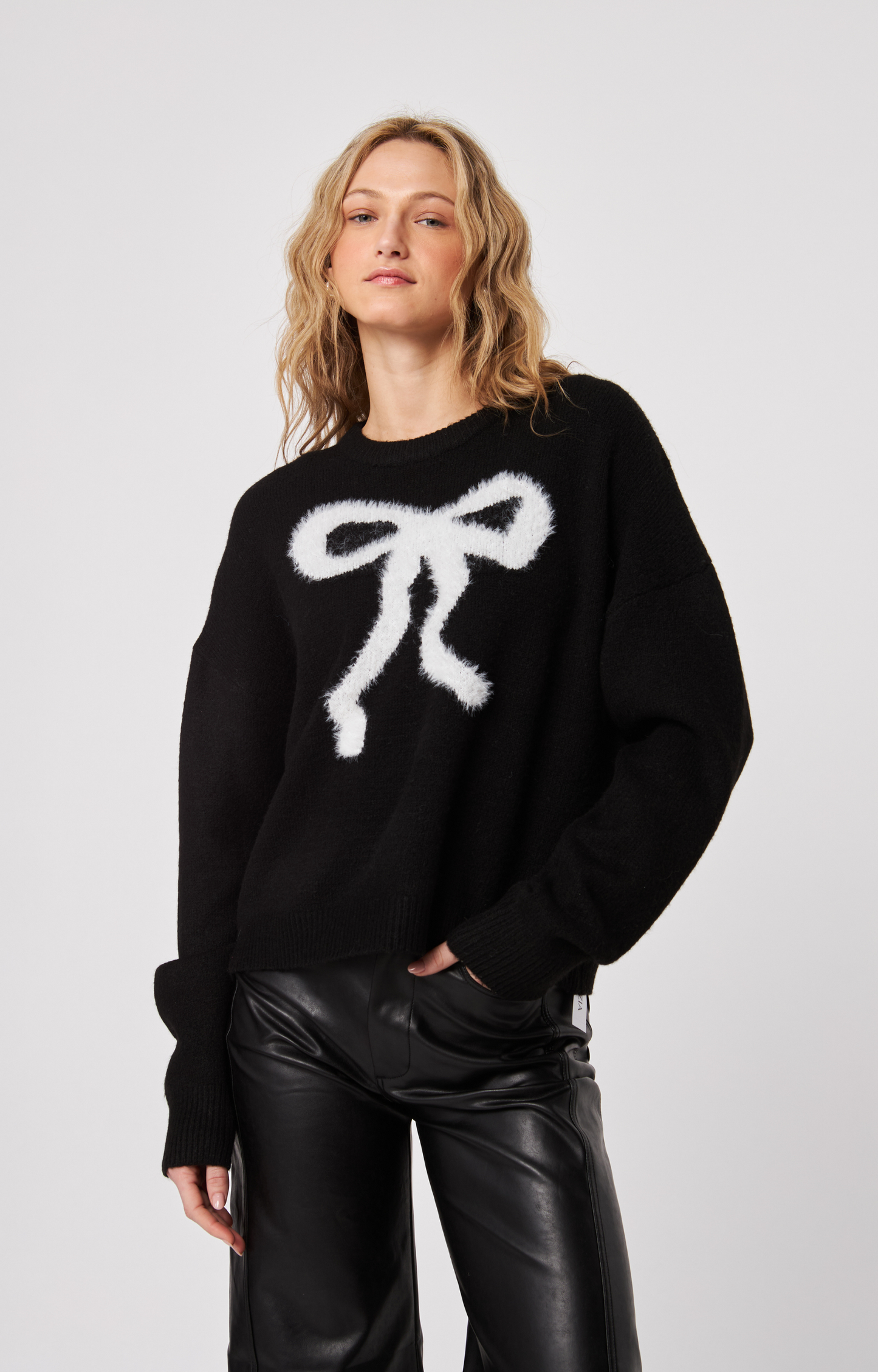 Black White Bow Sweater