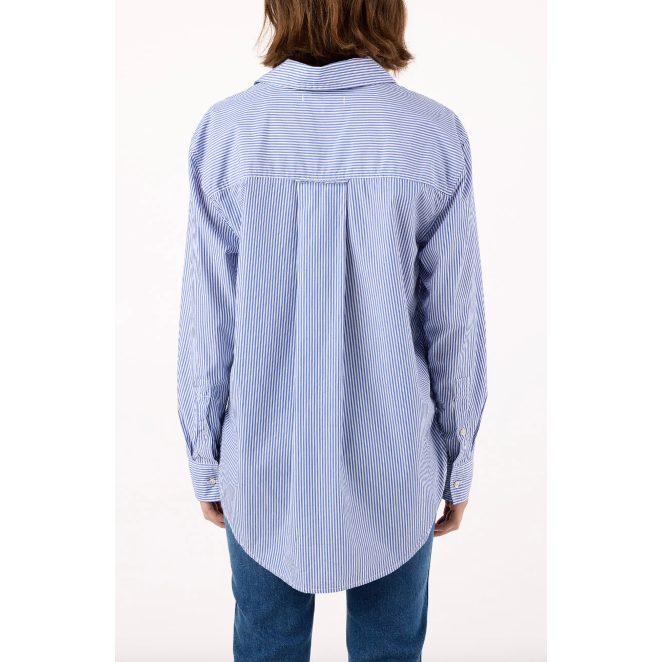 Blue Striped Oversized Button Down