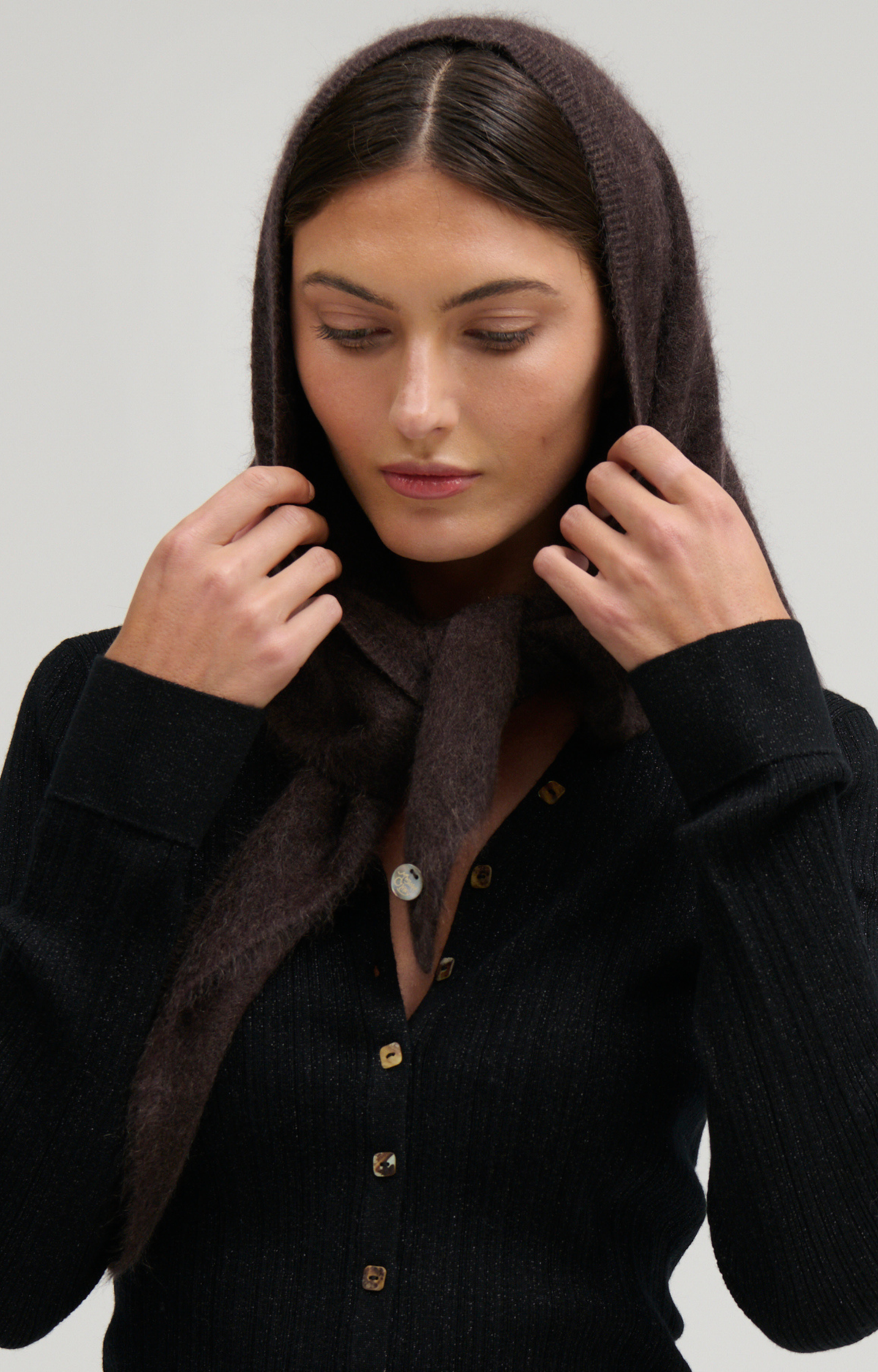 Brown Cashmere Triangle Scarf