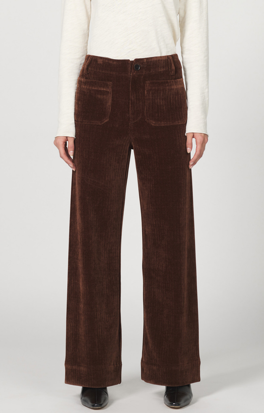 Brown Corduroy Wide Leg Pants