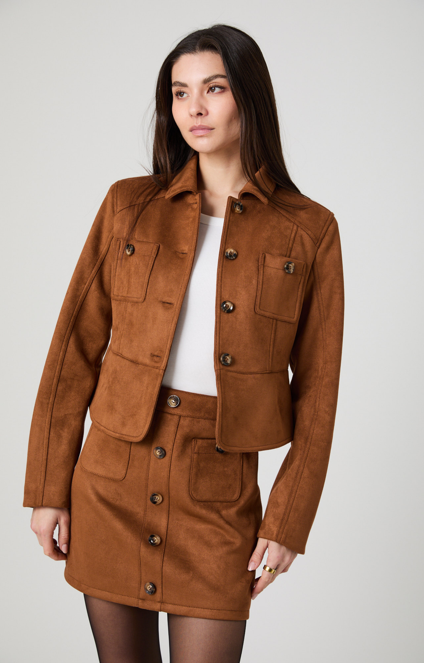 Brown Tailored Suede Jacket