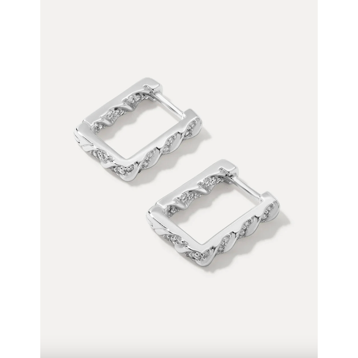 Brynn Silver CZ Huggies