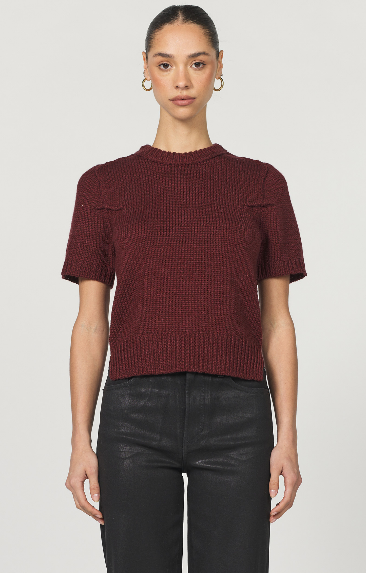 Bordeaux Short Sleeve Sweater