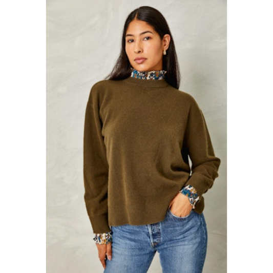 Olive Layered Cashmere Sweater
