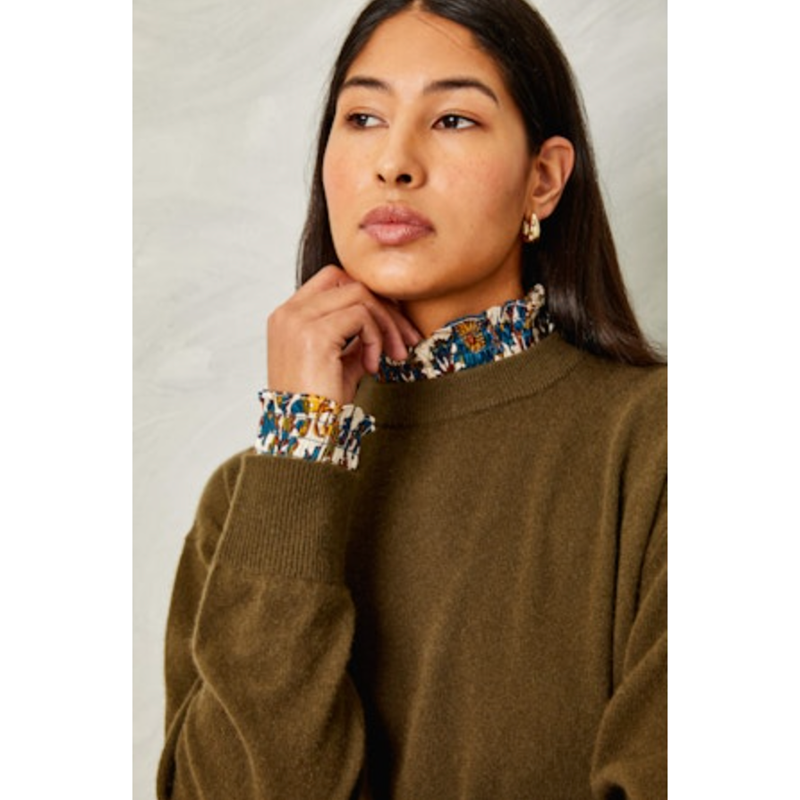 Olive Layered Cashmere Sweater