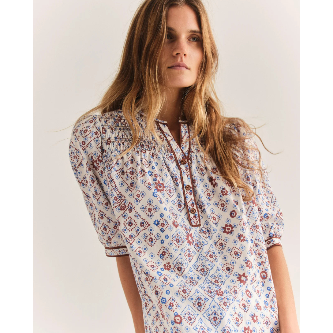 Caroline Diamond Printed Top