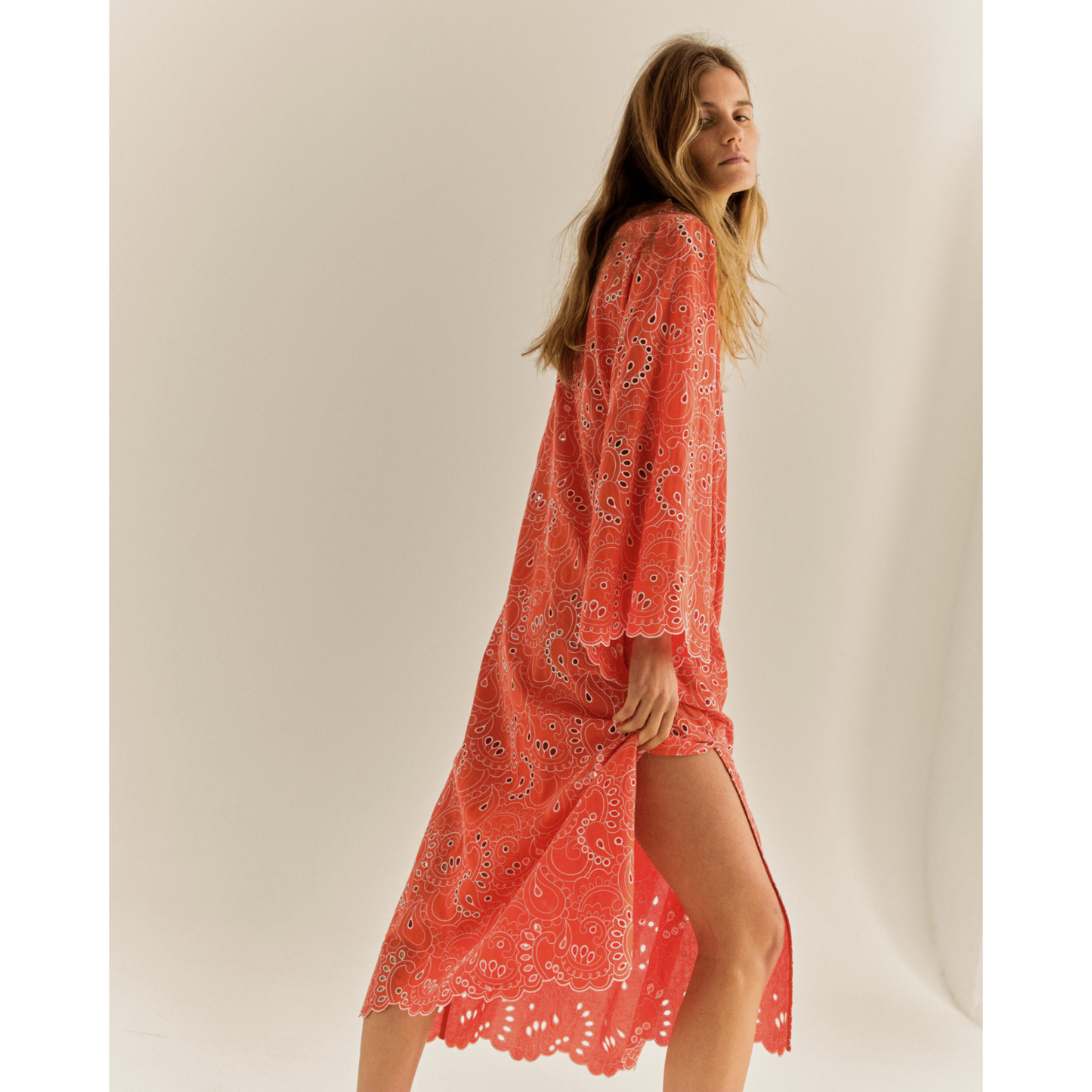 Cayenne Eyelet Midi Dress