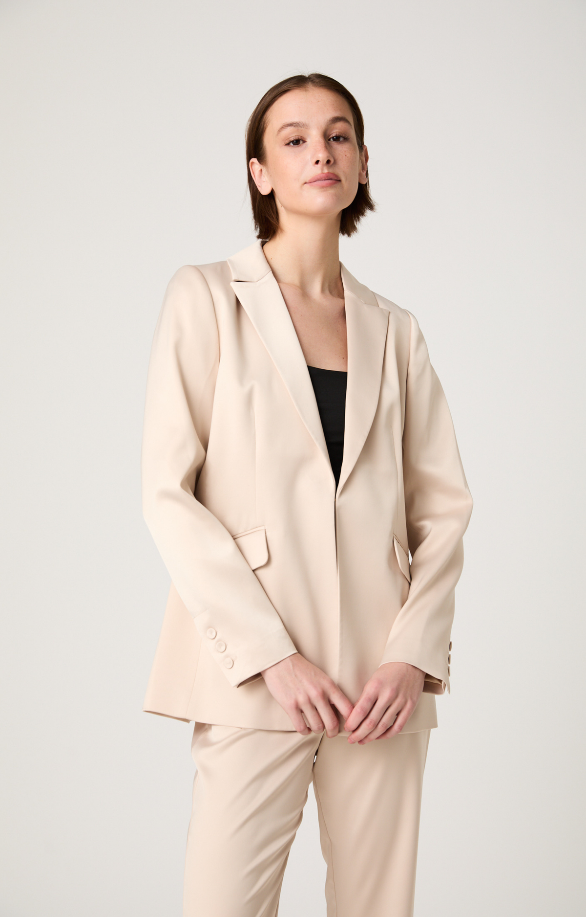 Champagne Satin Blazer