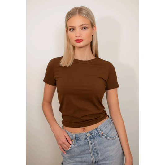 Chocolate Stretchy Short Sleeve T-Shirt