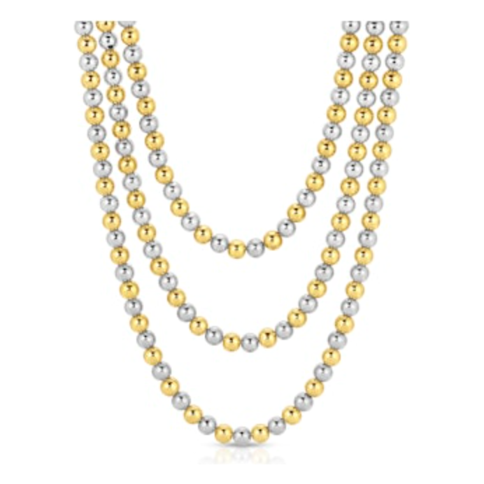 Mixed Metal Beaded Necklace