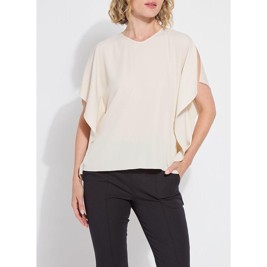 Cream Flutter Sleeve Blouse