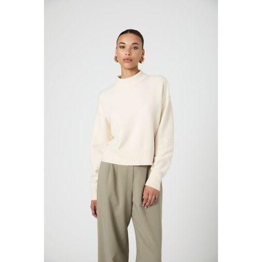 Cream Mock Neck Sweater