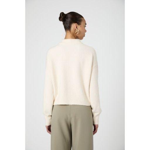 Cream Mock Neck Sweater