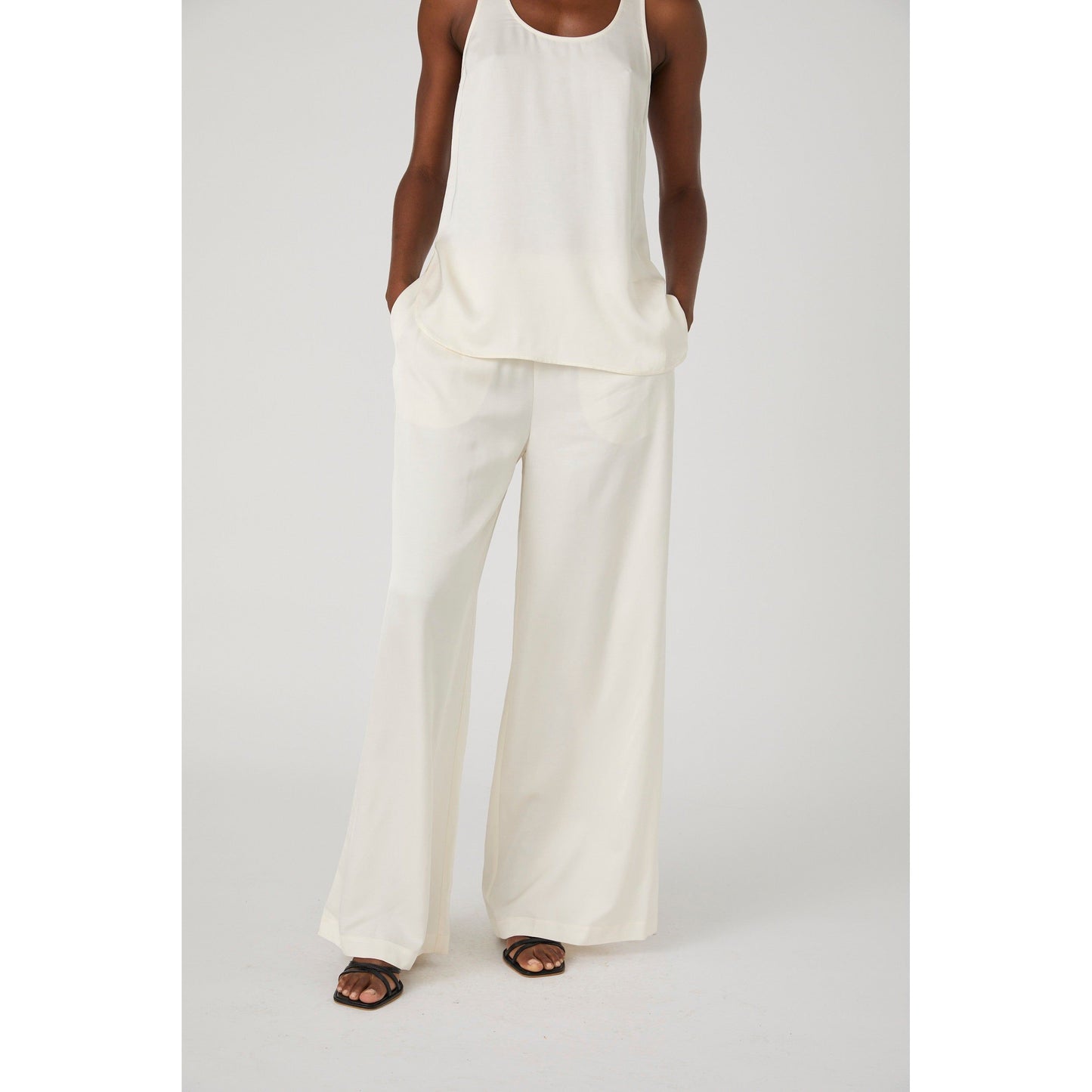 Cream Satin Tank