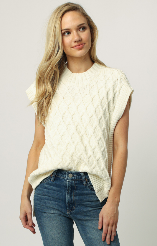 Cream Sleeveless Sweater