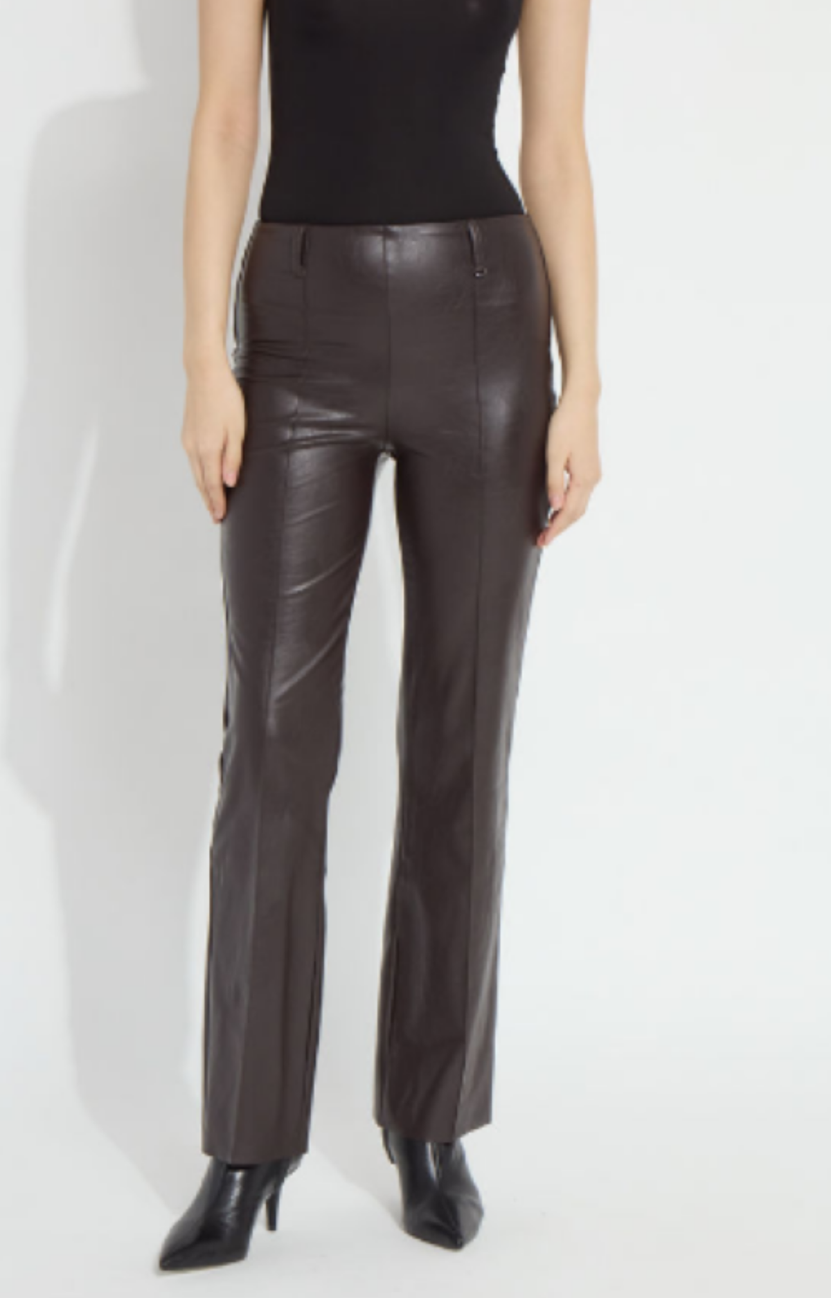 Espresso Pintuck Faux Leather Pants
