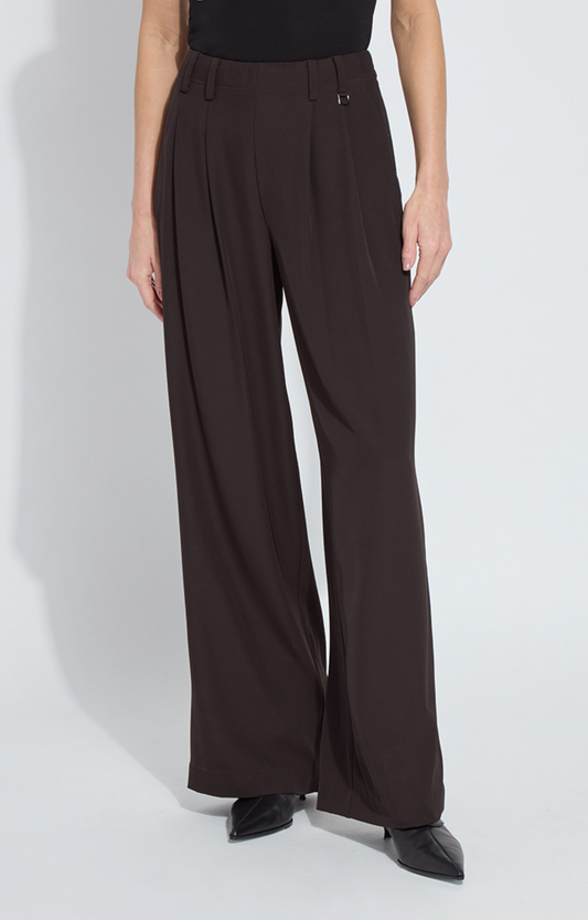 Espresso Pleated Wide Leg Trouser