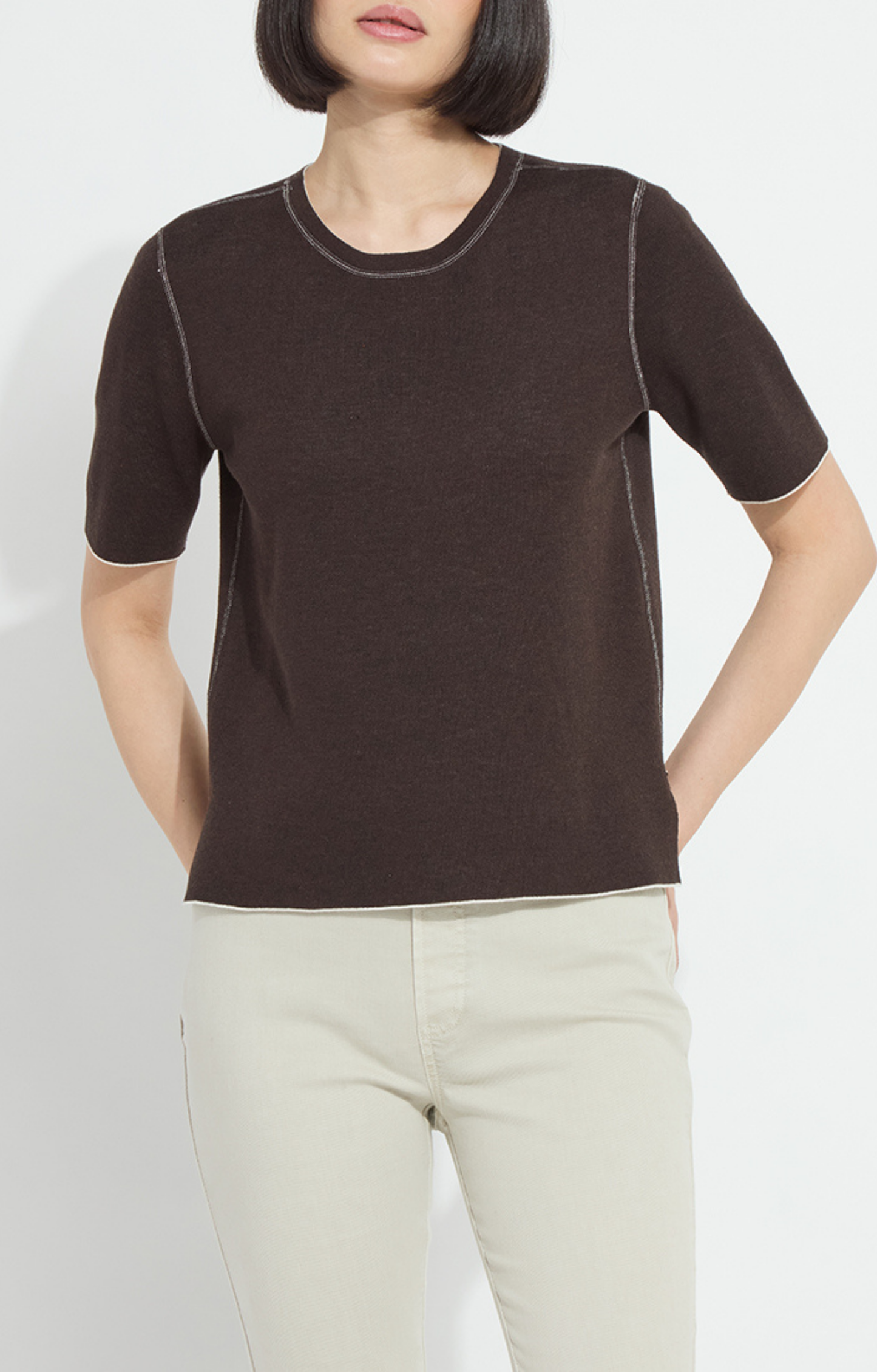 Espresso/Taupe Reversible Knit Top
