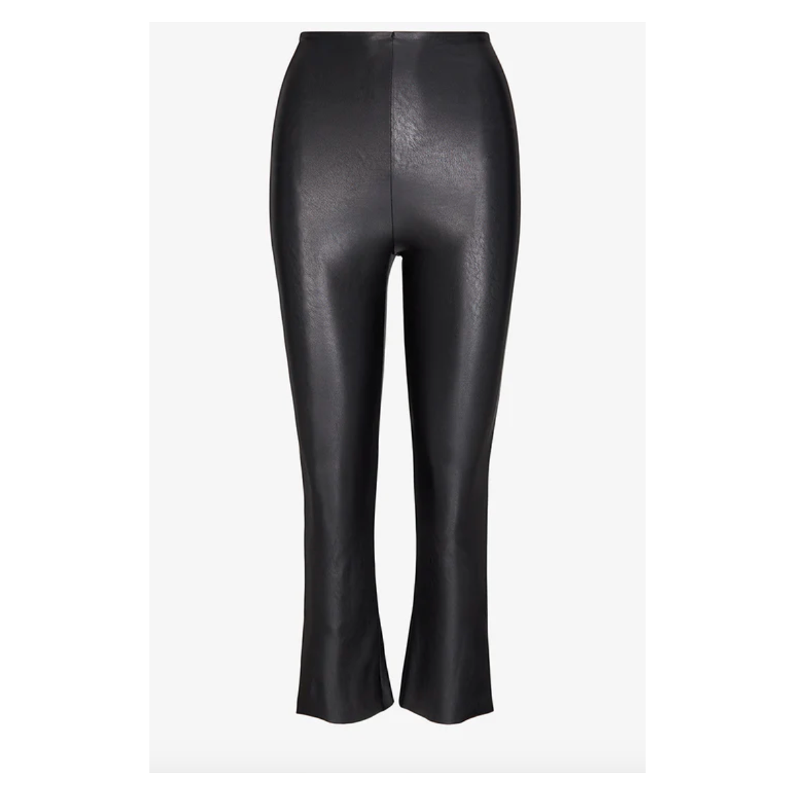 Faux Leather Crop Flare Leggings