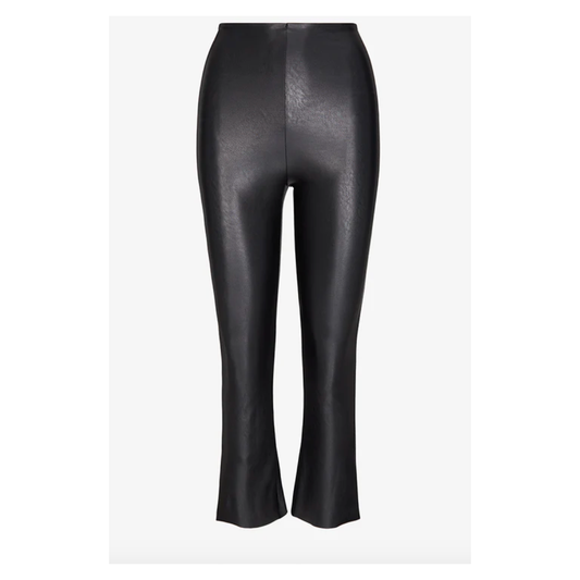 Faux Leather Crop Flare Leggings