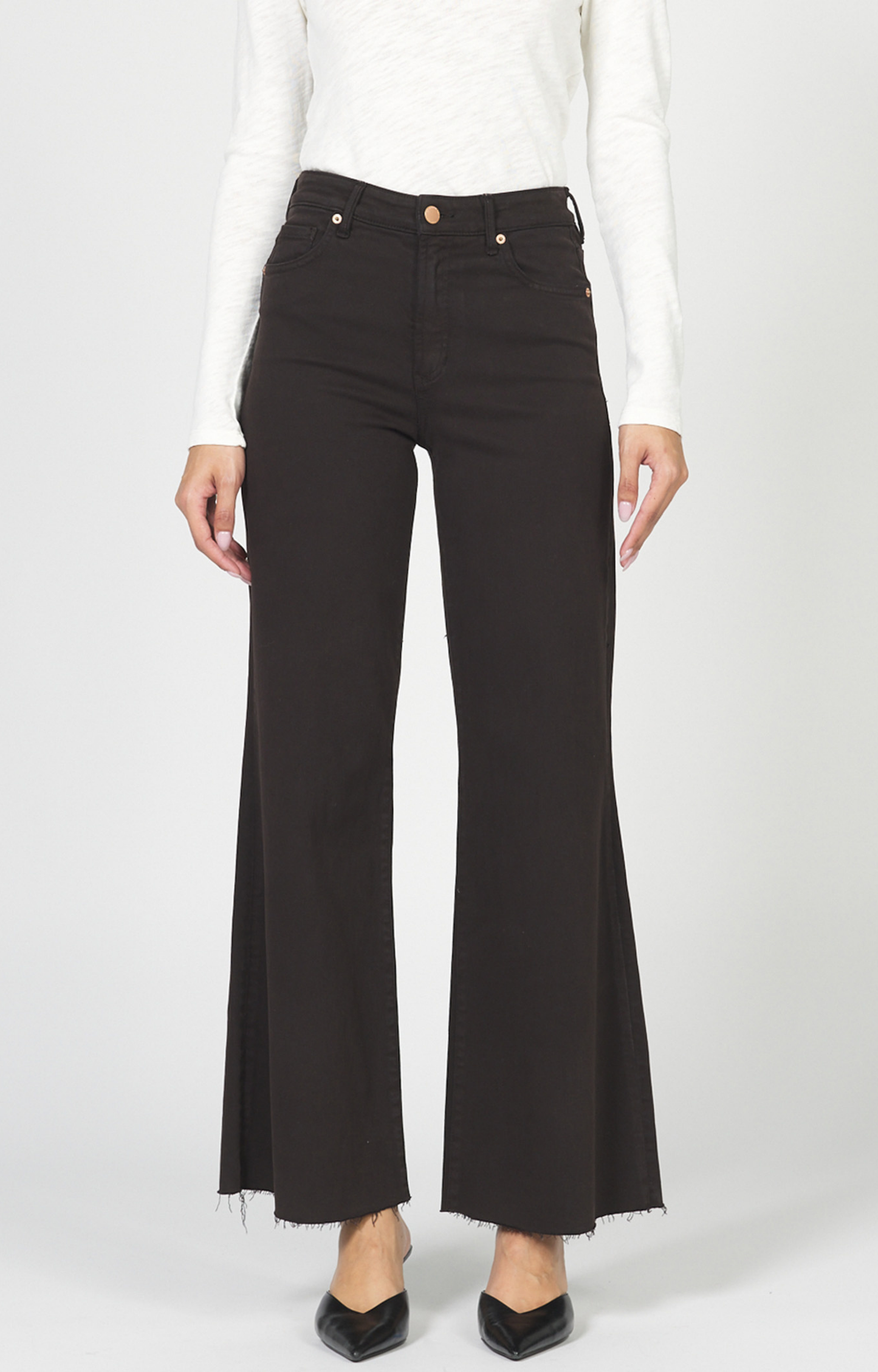 Fiona Dark Brown Wide Leg Jeans